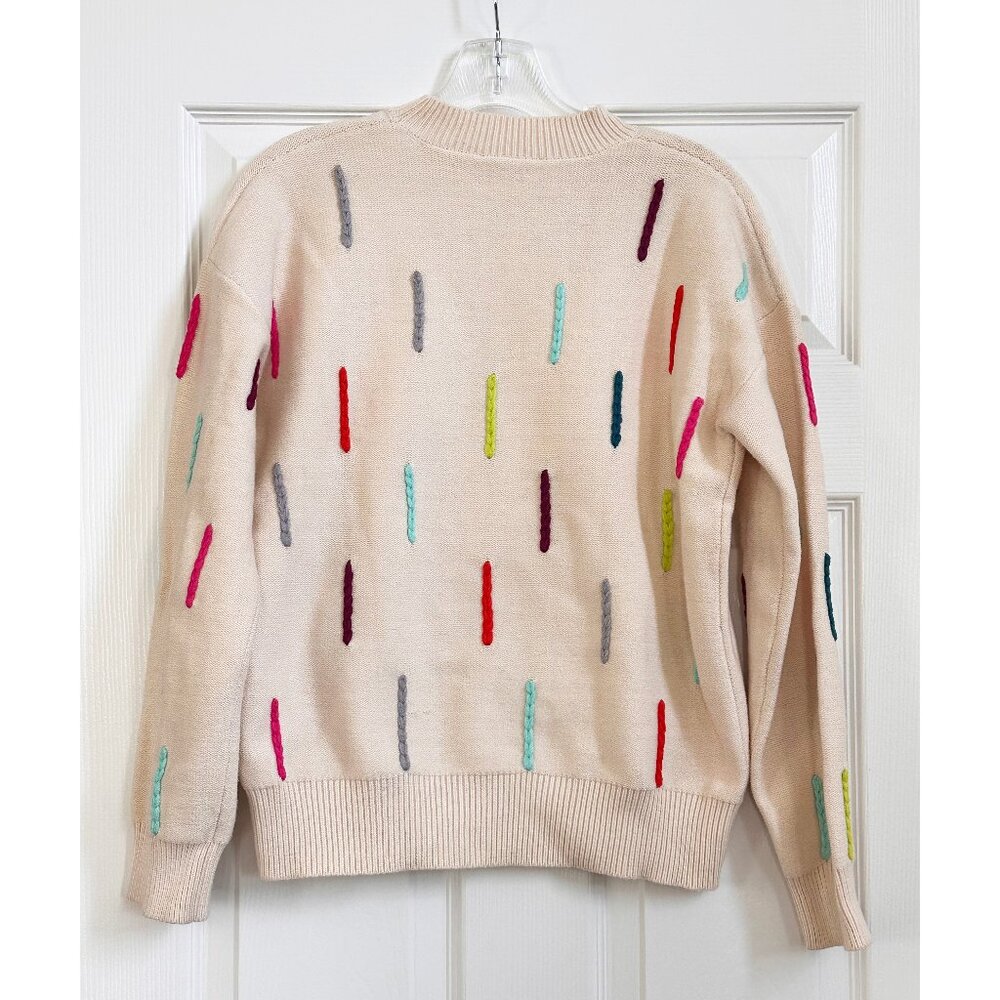 THML Embroidered Colorful Lines Sweater - Size S - Picture 2 of 7